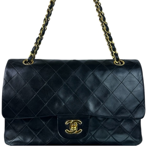 CHANEL Double Flap Quilted CC Logo Lambskin Chain Shoulder Bag - Picture 1 of 17